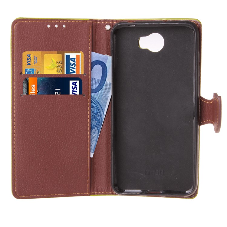 Leather Stand Wallet Phone Case with Lanyard for Huawei Y5II/Y5 II/Honor 5 - Rose-6