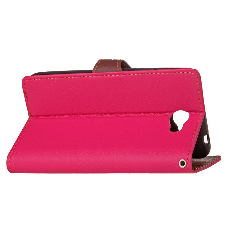 Leather Stand Wallet Phone Case with Lanyard for Huawei Y5II/Y5 II/Honor 5 - Rose-8