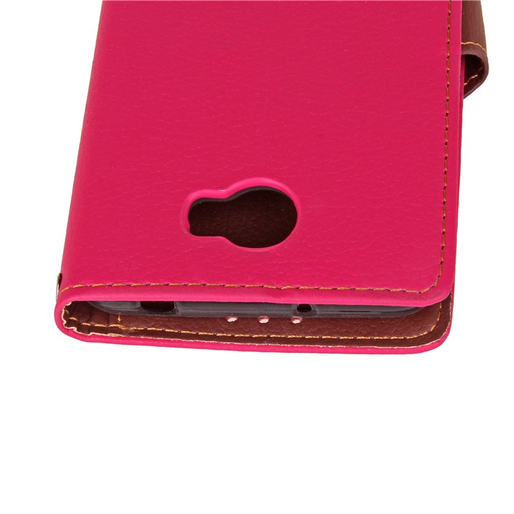 Leather Stand Wallet Phone Case with Lanyard for Huawei Y5II/Y5 II/Honor 5 - Rose-9