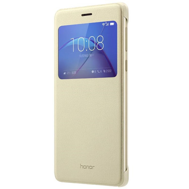 HUAWEI View Window Smart Leather Flip Cover for Huawei Honor 6x (2016) - Gold-4