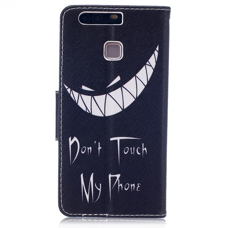 Patterned Wallet Leather Phone Case for Huawei P9 - Ghost and Do Not Touch My Phone-6