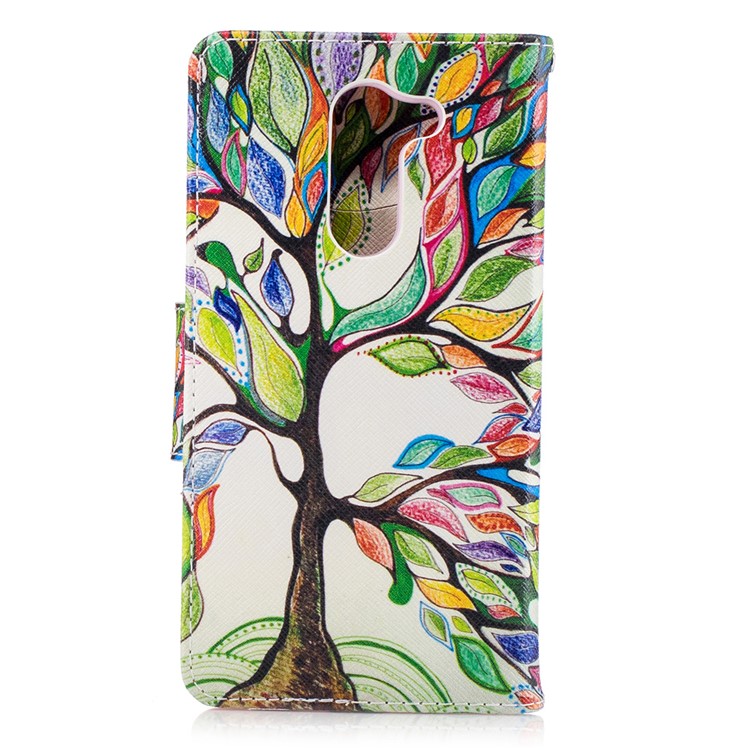 Pattern Printing Leather Wallet Mobile Casing for Huawei Honor 6x (2016) - Colorful Tree-3