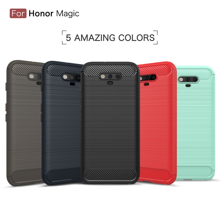 Carbon Fibre Brushed TPU Case for Huawei Honor Magic - Black-12