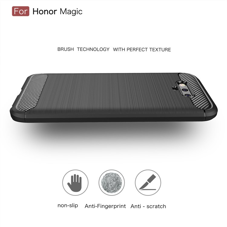 Carbon Fibre Brushed TPU Case for Huawei Honor Magic - Black-5