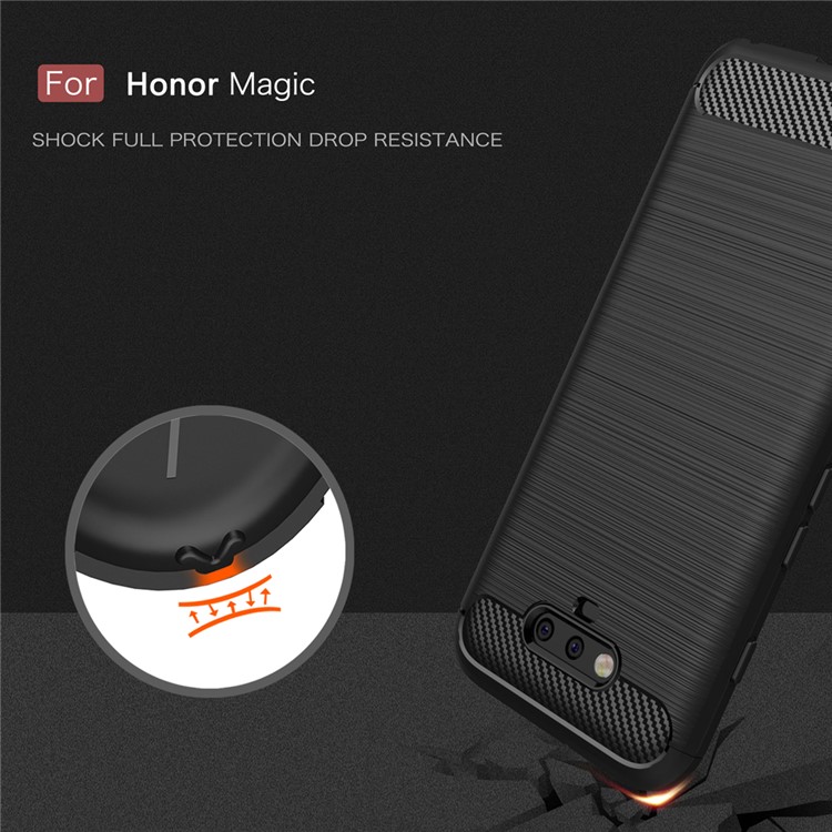 Carbon Fibre Brushed TPU Case for Huawei Honor Magic - Black-8
