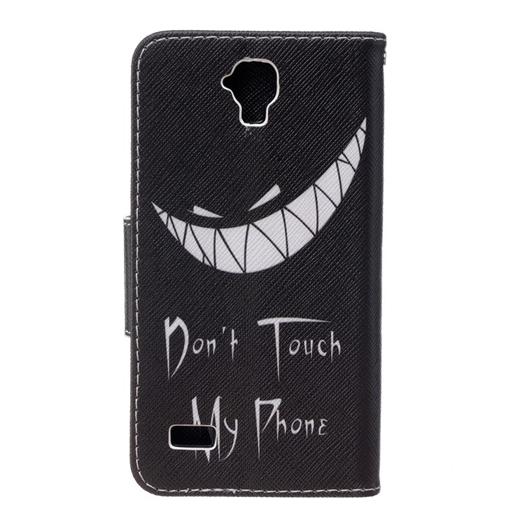 For Huawei Y5 Y560 Patterned Wallet Leather Case - Ghost and Do Not Touch My Phone-2