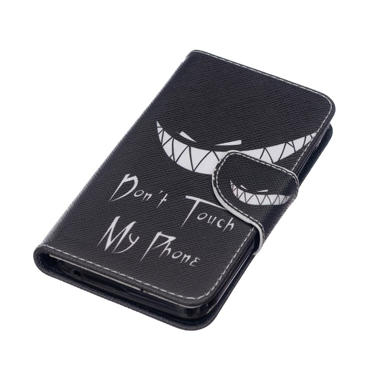For Huawei Y5 Y560 Patterned Wallet Leather Case - Ghost and Do Not Touch My Phone-3