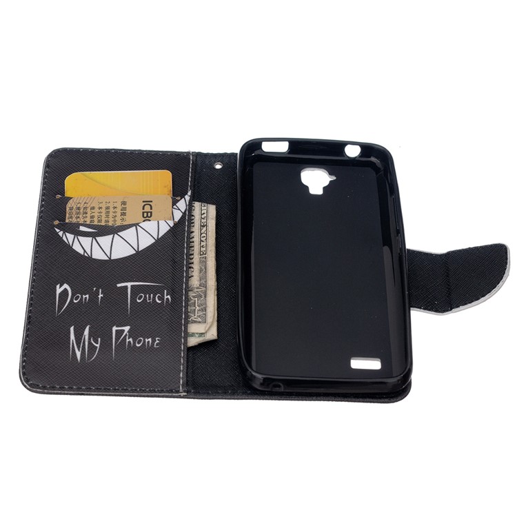 For Huawei Y5 Y560 Patterned Wallet Leather Case - Ghost and Do Not Touch My Phone-4