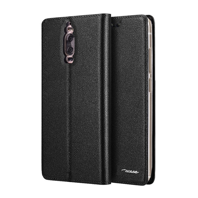TSCASE Litchi Genuine Leather Case for Huawei Mate 9 Pro / Mate 9 Porsche Design - Black-3