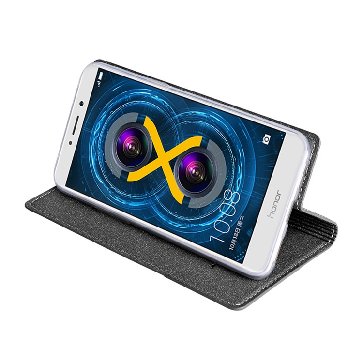 TSCASE Trajectory Flip Stand Leather Case for Huawei Honor 6x (2016) - Grey-4