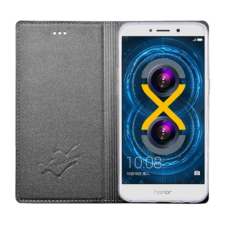 TSCASE Trajectory Flip Stand Leather Case for Huawei Honor 6x (2016) - Grey-5