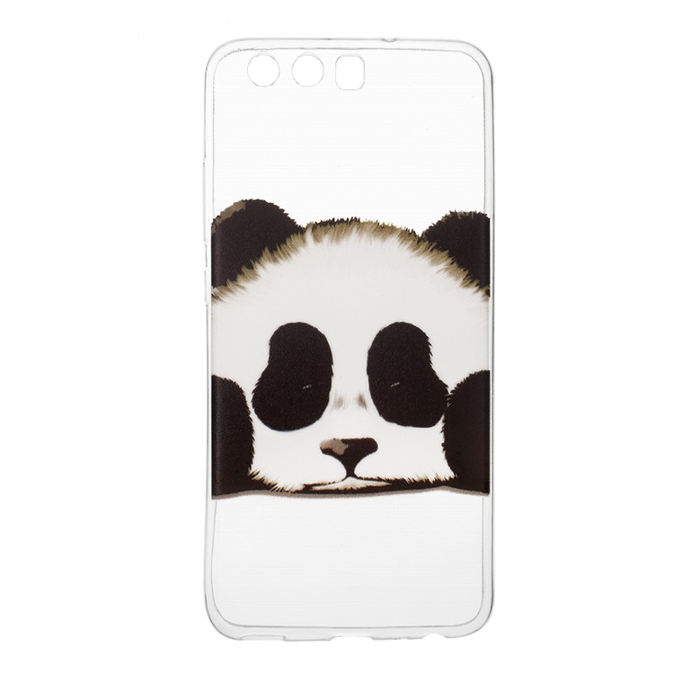 For Huawei P10 Patterned Clear TPU Mobile Phone Case - Cute Panda-1