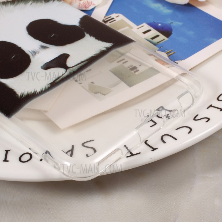 For Huawei P10 Patterned Clear TPU Mobile Phone Case - Cute Panda-5