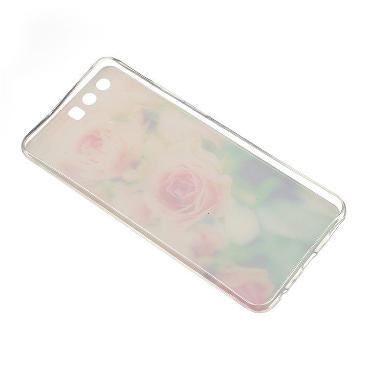 For Huawei P10 Patterned Clear TPU Case Accessory - Beautiful Roses-2