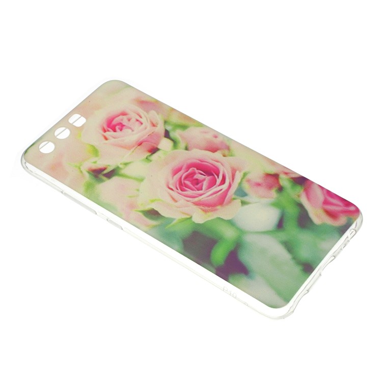 For Huawei P10 Patterned Clear TPU Case Accessory - Beautiful Roses-3