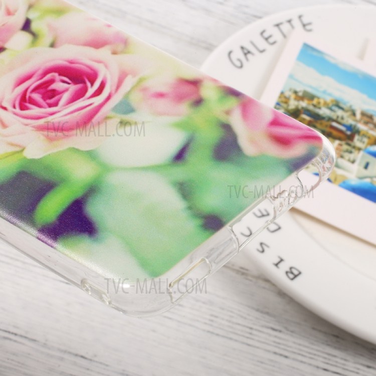 For Huawei P10 Patterned Clear TPU Case Accessory - Beautiful Roses-4