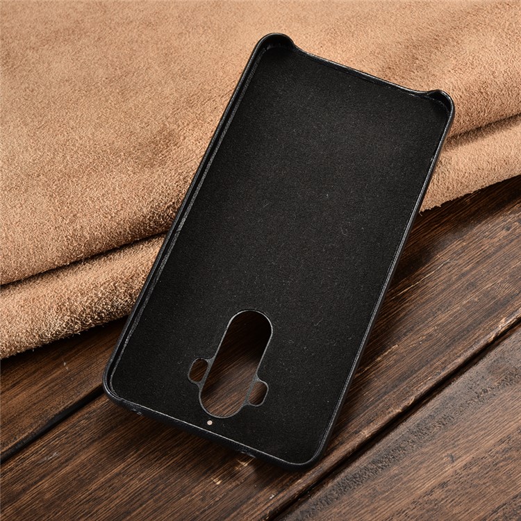 XOOMZ Sheepskin Genuine Leather Coated PC Hard Case for Huawei Mate 9 - Black-3