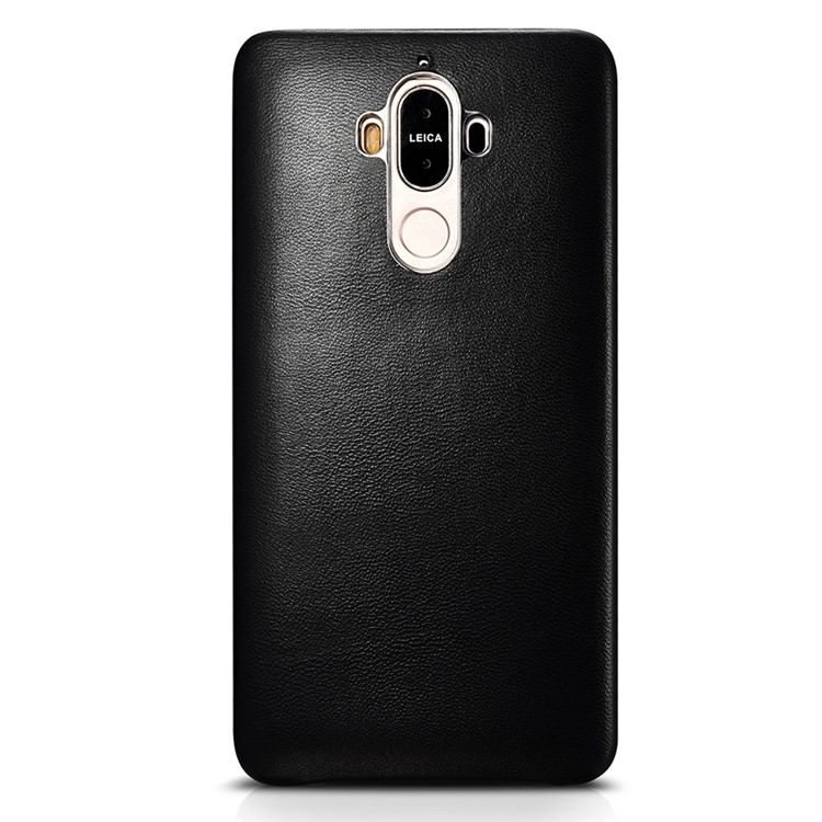 XOOMZ Plating Sheepskin Genuine Leather Coated PC Hard Case for Huawei Mate 9 - Black-7