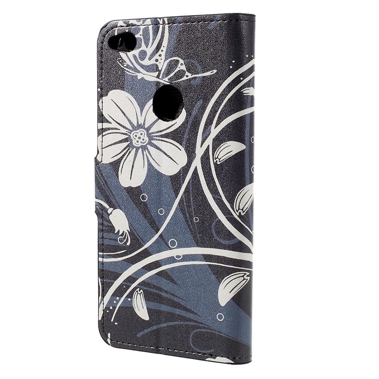 Patterned Wallet Leather Phone Case for Huawei P8 Lite (2017)/Honor 8 Lite - Butterfly Flower-2