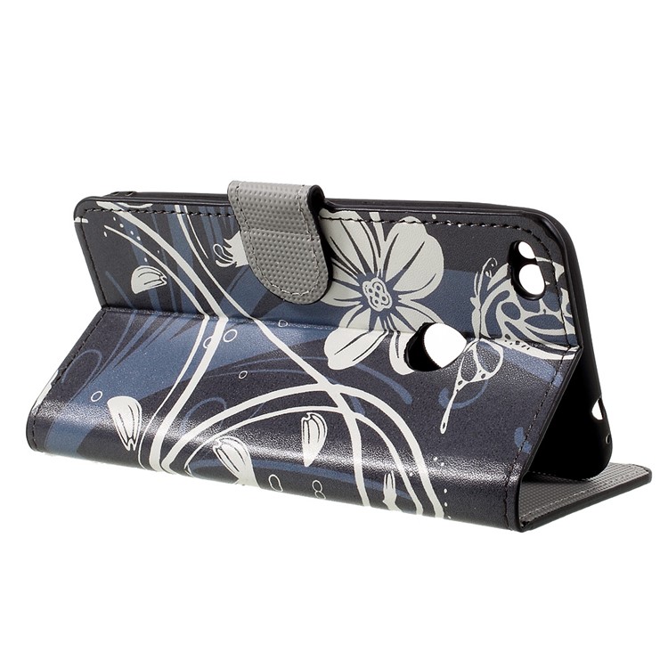 Patterned Wallet Leather Phone Case for Huawei P8 Lite (2017)/Honor 8 Lite - Butterfly Flower-5
