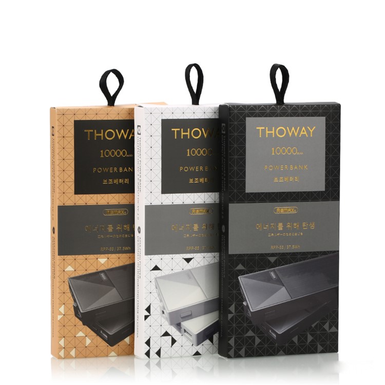 REMAX Thoway 10000mAh Dual USB Mobile Power Bank for iPhone iPad Samsung - Black-10