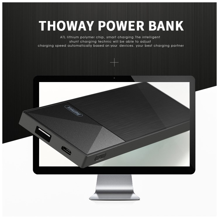 REMAX Thoway 5000mAh 5V 2A Mobile Power Bank for iPhone iPad Samsung - Black-1
