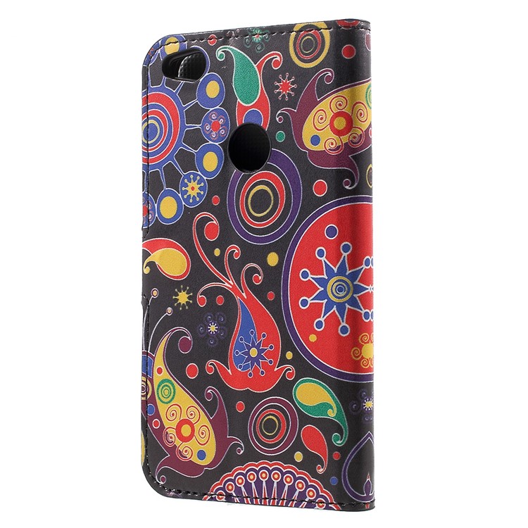 Wallet Leather Stand Case for Huawei P8 Lite (2017) / Honor 8 Lite - Paisley Flowers-3