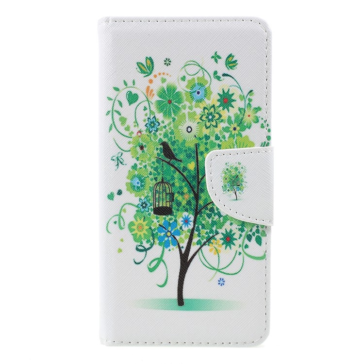 Wallet Leather Stand Case for Huawei P8 Lite (2017) / Honor 8 Lite - Green Tree-3