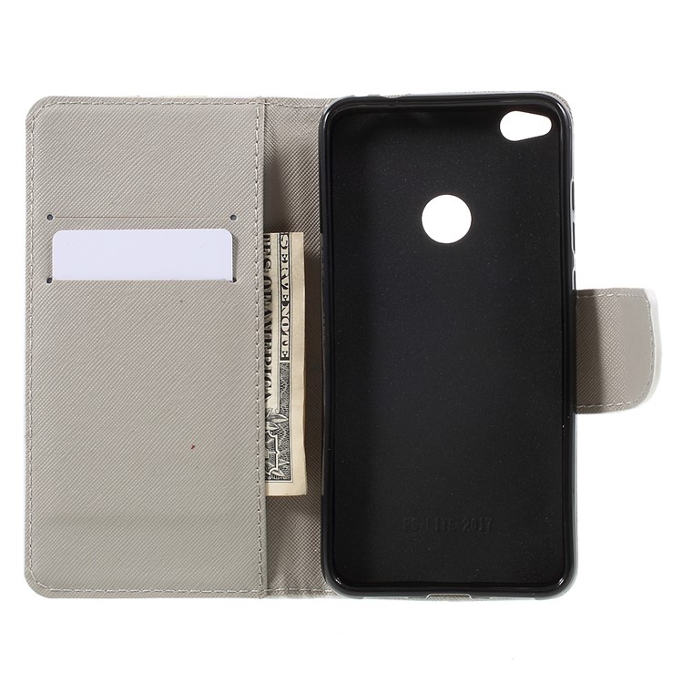 Wallet Leather Stand Case for Huawei P8 Lite (2017) / Honor 8 Lite - Green Tree-6