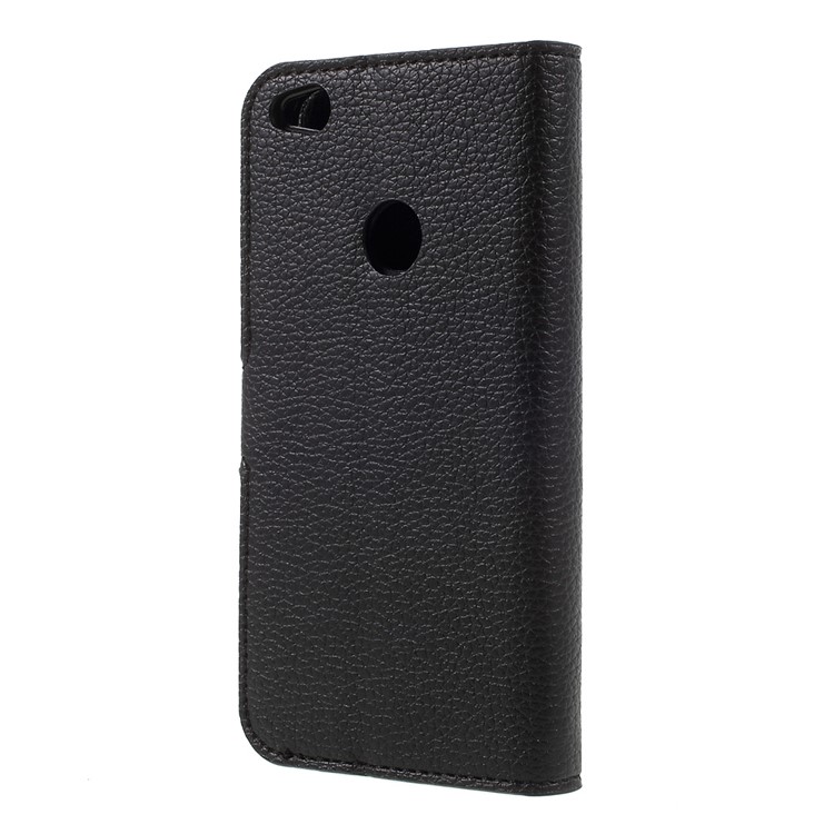 Litchi Grain Leather Wallet Mobile Case for Huawei P8 Lite (2017)/Honor 8 Lite - Black-2
