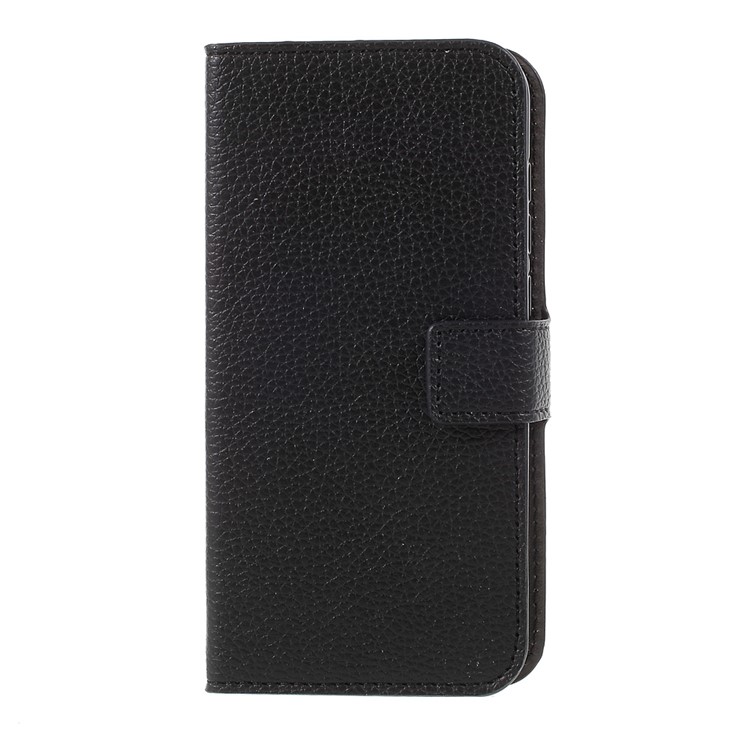 Litchi Grain Leather Wallet Mobile Case for Huawei P8 Lite (2017)/Honor 8 Lite - Black-3