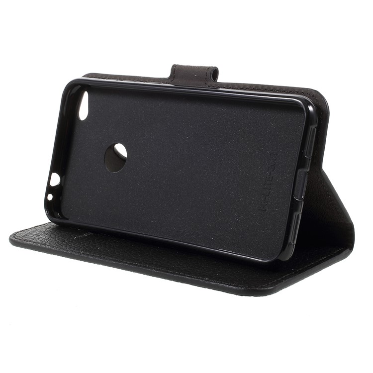 Litchi Grain Leather Wallet Mobile Case for Huawei P8 Lite (2017)/Honor 8 Lite - Black-4