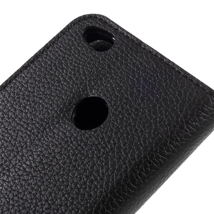 Litchi Grain Leather Wallet Mobile Case for Huawei P8 Lite (2017)/Honor 8 Lite - Black-8