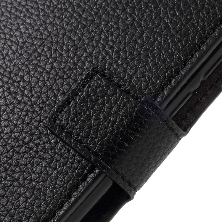 Litchi Grain Leather Wallet Mobile Case for Huawei P8 Lite (2017)/Honor 8 Lite - Black-9