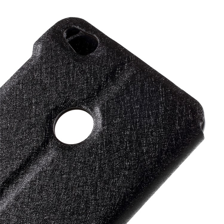 Silk Texture Dual Window Leather Phone Case for Huawei P8 Lite (2017) / Honor 8 Lite - Black-8