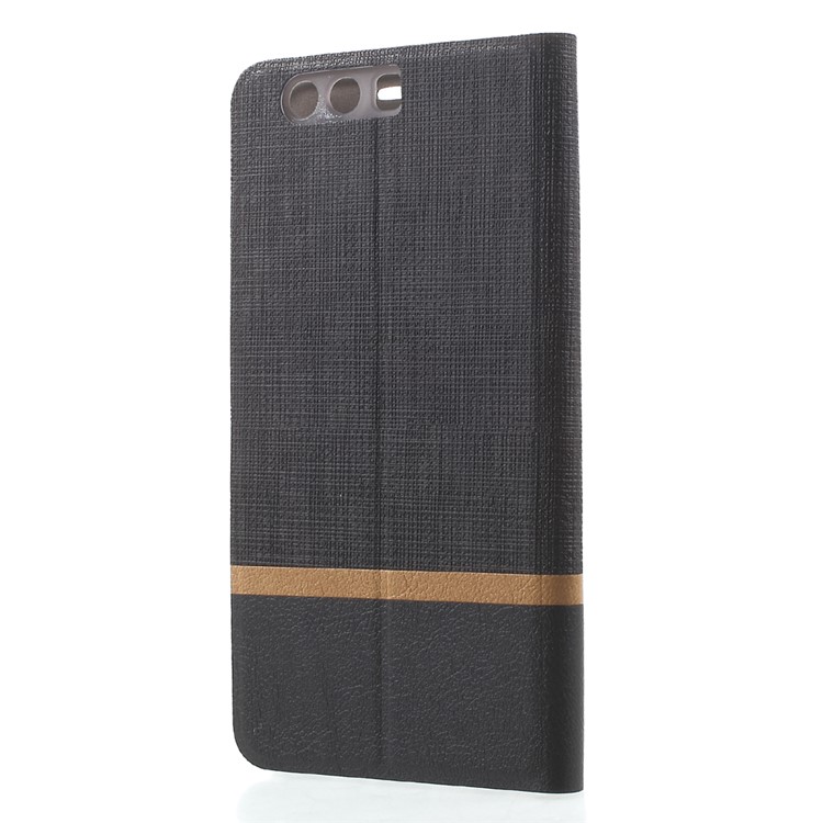 Cross Pattern Leather Card Holder Case for Huawei P10 Plus - Black-3