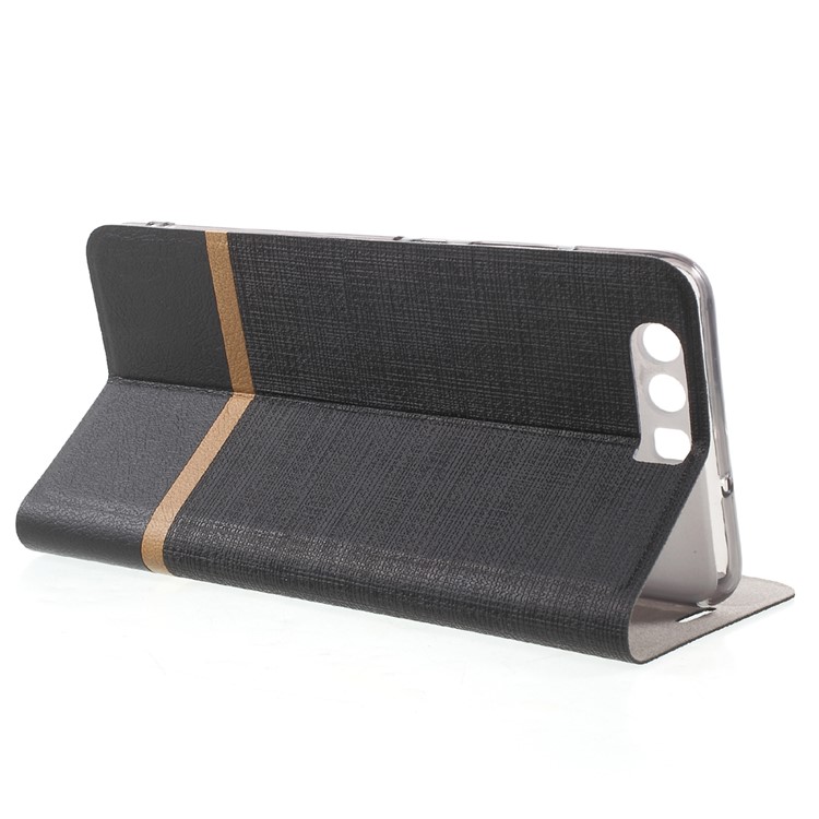 Cross Pattern Leather Card Holder Case for Huawei P10 Plus - Black-4