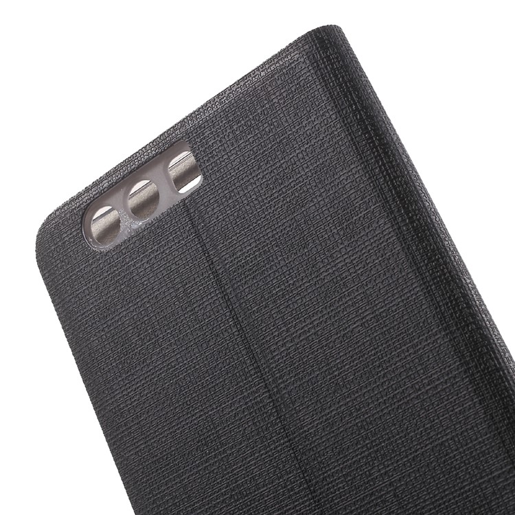 Cross Pattern Leather Card Holder Case for Huawei P10 Plus - Black-6