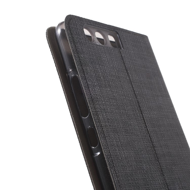 Cross Pattern Leather Card Holder Case for Huawei P10 Plus - Black-8