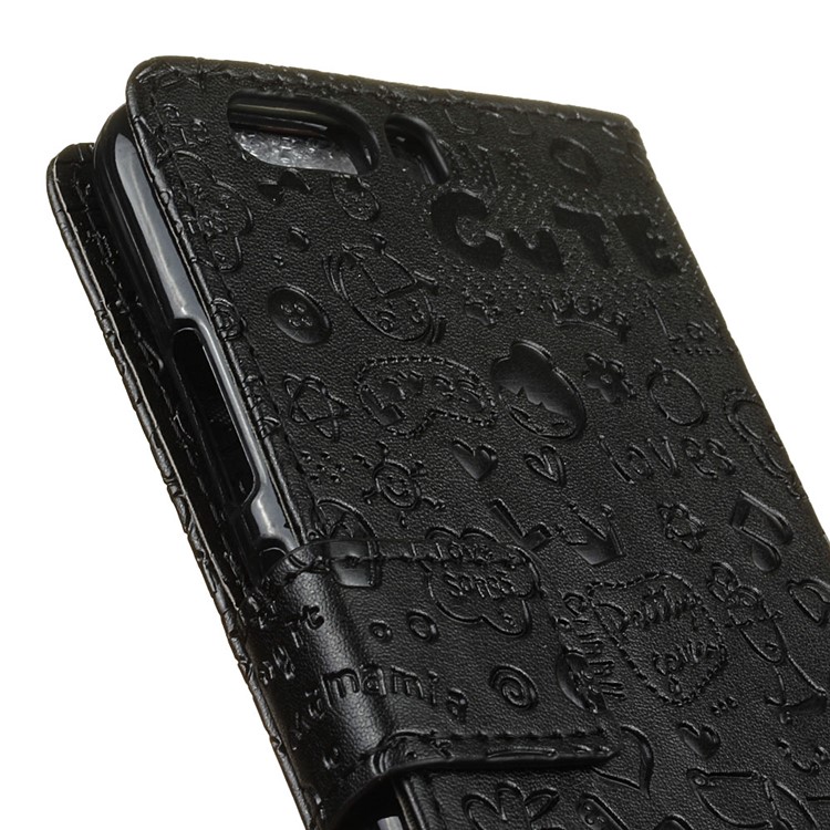 For Huawei P10 Cartoon Graffiti Wallet Leather Case with Stand - Black-4