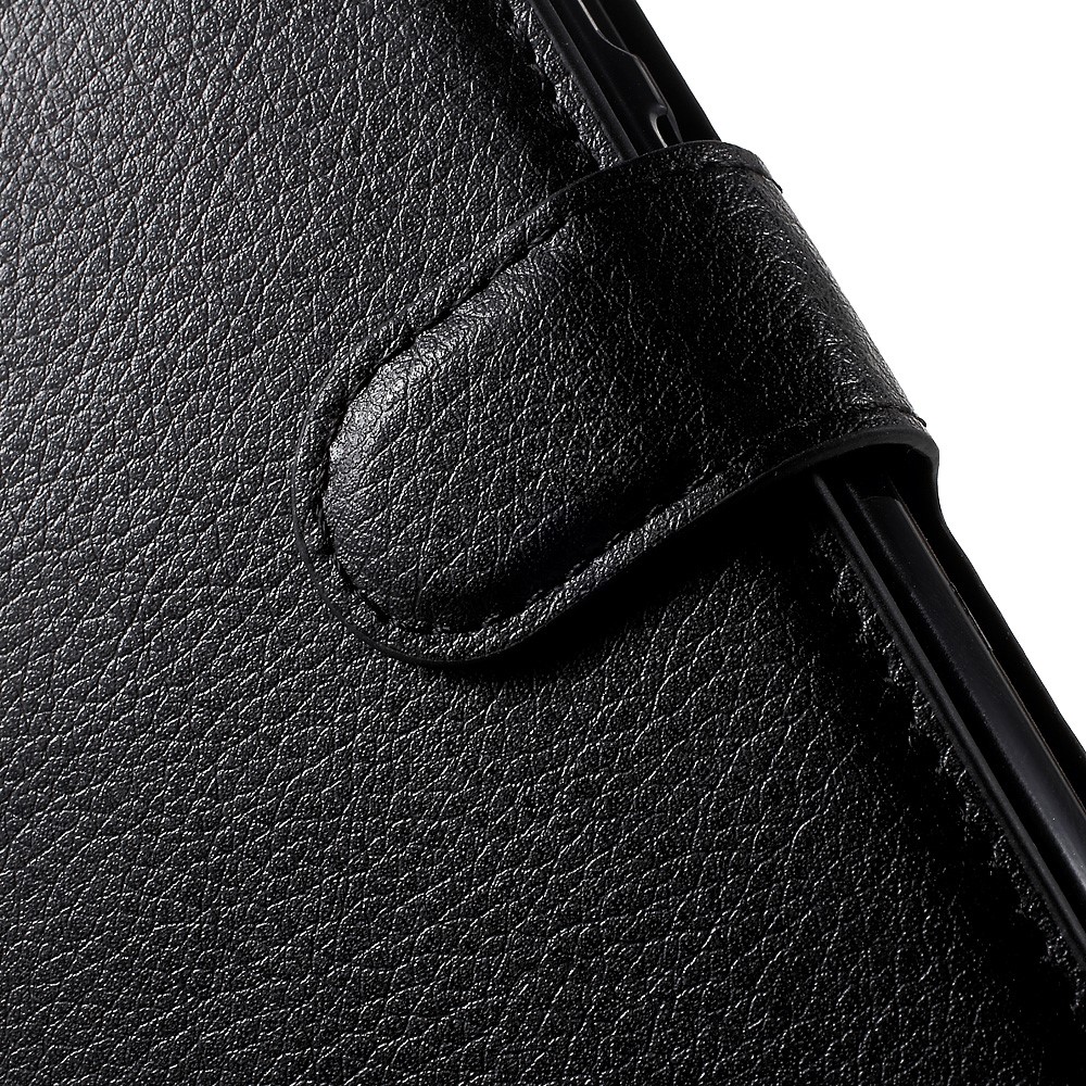 Pour Huawei P10 Litchi Skin en Cuir Seck Cover Avec Une Protection Anti-collision de Portefeuille Séparée - le Noir