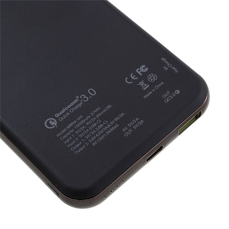 IDMIX Q10 10000mAh Quick Charge 3.0 Dual USB Power Bank with Type-C Port - Black-5