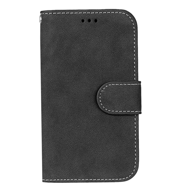 For Huawei Y3II / Y3 II Vintage Matte Leather Wallet Mobile Cover - Black-4
