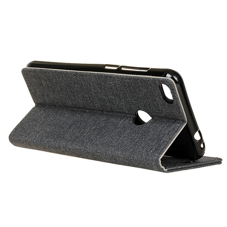Cloth Texture Leather Wallet Mobile Case Stand for Huawei P8 Lite (2017) / Honor 8 Lite - Black-6