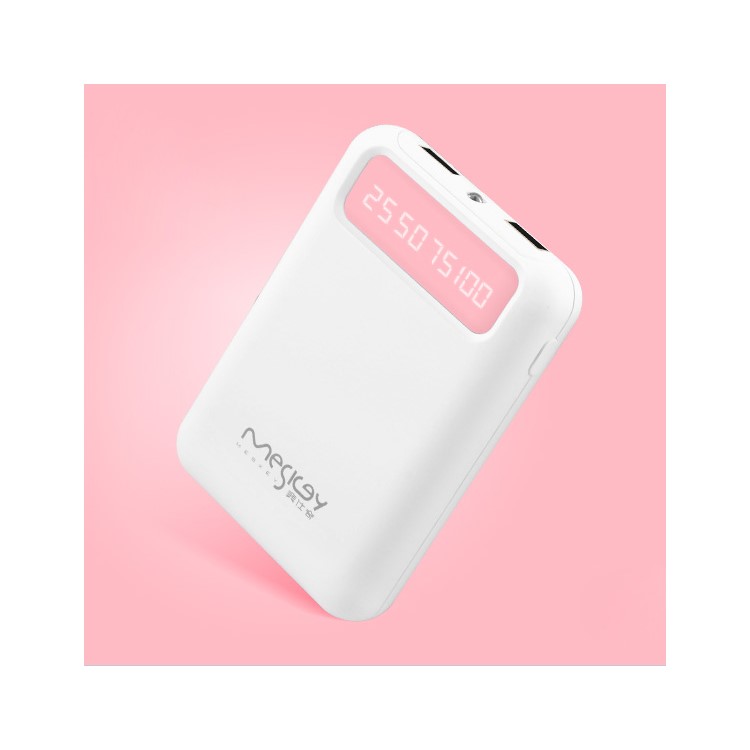MESKEY MS-P10 10800mAh Dual USB Portable Power Bank with LCD Digital Display - Pink-1