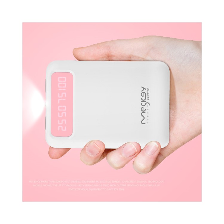 MESKEY MS-P10 10800mAh Dual USB Portable Power Bank with LCD Digital Display - Pink-4