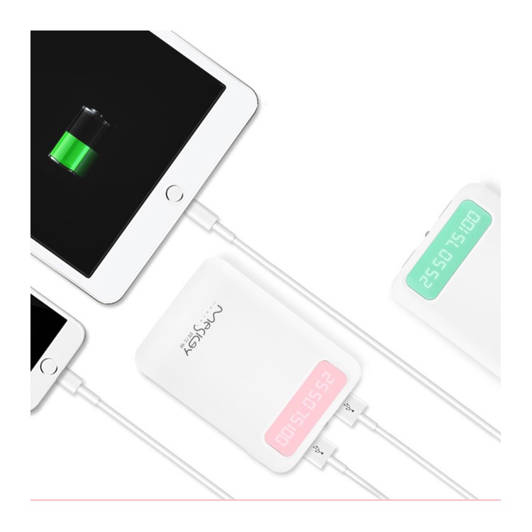MESKEY MS-P10 10800mAh Dual USB Portable Power Bank with LCD Digital Display - Pink-5