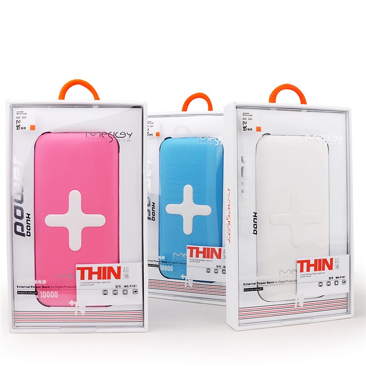 MESKEY MS-P101 Plus Symbol Thin Power Bank 10000mAh Mobile Power for iPhone 7, Samsung S8 - Pink-13