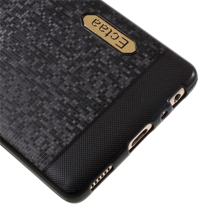 Woven Pattern Plated TPU Case for Huawei P9 - Black-4