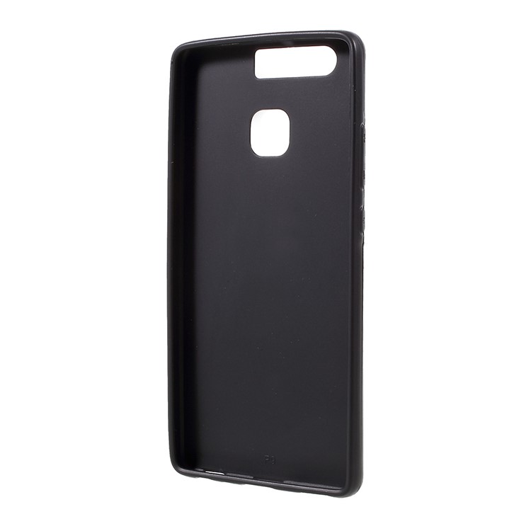 Woven Pattern Plated TPU Case for Huawei P9 - Black-5